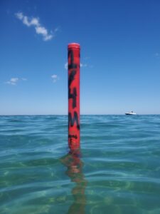 Distance marker showing a quarter mile from Ohio Street Beach 