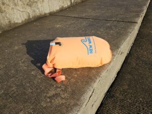 New Wave Open Water Swim Buoy dry bag is full