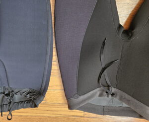 Worn waistband on left, Zone 3 on right